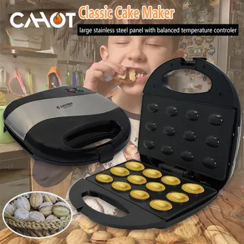 CAHOT Mini Electric Valriekstu Kūka Maker Automātiski Riekstu Vafeļu Maizes Mašīna Sandwich Dzelzs Tosteris Cepšanas Brokastis Panna Krāsnī, ES plug