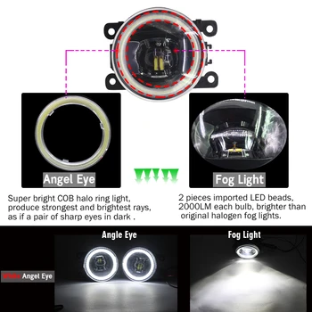 Cawanerl 2 X Auto LED Lampas, Miglas lukturi Angel Eye Dienas Gaismas lukturi dienas gaitas lukturi 12V Ford C-Max 2 MPV 2010 2011 2012 2013