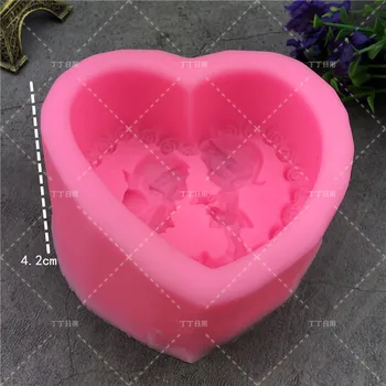Cepšanas Piederumi Pomādes Kūka Pelējuma Pušķis Mīloša Sirds Formas Valentīna Diena Dāvanu 3D Rozes Zieds, 1 GAB Kūka Dekorēšanas Instrumentiem 10451