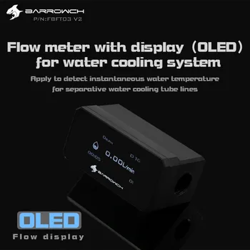 Ciparu displejs ar ūdens dzesēšanu cauruļvada plūsmas monitoringa OLED flowmeterG1/4 Vītne Alumīnija Sakausējuma Panelis+POM Ķermeņa Plūsmas Mērītājs