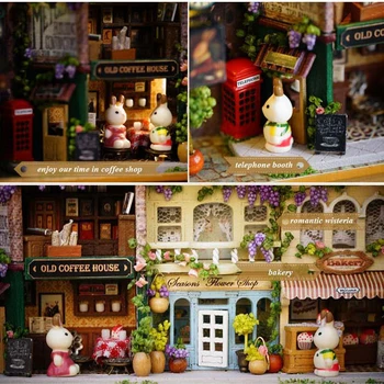 Cutebee DIY Māju Miniatūras ar Mēbelēm LED Mūzikas pārklāju Modelis, Celtniecības Bloki, Rotaļlietas Bērniem, Casa De Boneca