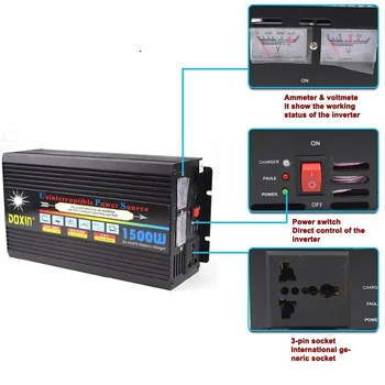 DC 24v, lai AC 220v 1500w UPS modificētu sinuss viļņu inverter auto akumulatoru uzlāde universāla aizsardzības ķēde