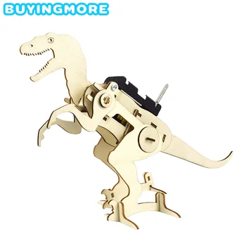 DIY Komplektu Dinozauru T Rex 3D Modeli CILMES Pamati Zinātnes Rotaļlietas Zēniem Elektriskā Lien Koka Modeļu būvei Puzzle Teen Draugiem Dāvana