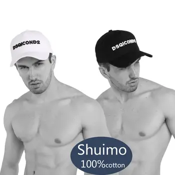 DSQICOND2 melnā un baltā krāsā minimālisma tenisa stick DSQ augstas kvalitātes vīriešu cepures dizains custom logo cap vīriešu tētis cepure 24056