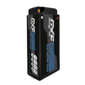 DXF Lipo Akumulatoru 2S Shorty Lipo 7.6 V 6000mah 120.C ar 4mm Bullet Konkurences Īss-Pack par 1/10 Bagijs