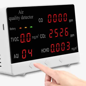 Digitālā Iekštelpu/Āra CO/HCHO/TVOC Testeri AQI CO2 Mērītājs Gaisa Kvalitātes Monitors Detektoru Daudzfunkcionāls Sadzīves Gāzes Analizators