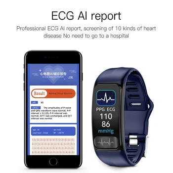 EKG PPG Smart Joslā AI Ziņojumā sirdsdarbība, Asins Spiediena Monitoru, Smart Aproce Vīriešiem Ūdensizturīgs Laika Prognoze Sporta Aproces
