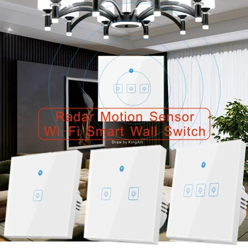 EWeLink LIETOTNI Smart Touch WiFi Sienas Slēdzis Ar Kustības Sensoru 1 2 3 Banda Gaismas Slēdzis 220V Smart Home Atbalstu, Alexa, Google Home