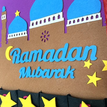 Eid Mubarak Adventes Kalendārs Ramadāna Rotājumi mājās Karājas Jutos Atpakaļskaitīšanas Kalendāra lamic Musulmaņu Bērniem Dāvanu Eid Puse Piegāde