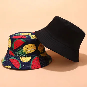 Eiropas jauno Amerikas tropisko iespiesti augļu modelis zvejnieka cepure sieviešu vasaras āra sporta saulessargs cepures atpūtas kausa cepure