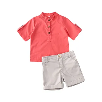 Emmababy Bērnu Vasaras Apģērbu Toddler Jaundzimušajiem Bērniem, Bērnu Zēniem, Drēbes, T-krekls Topi+Īsās Bikses Cietā 2gab Apģērbu Komplekti 7263