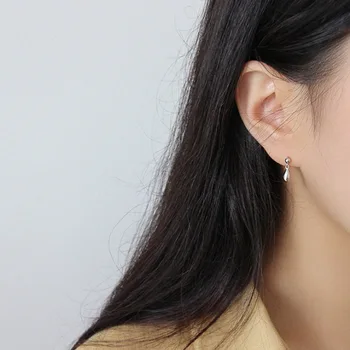 F. I. N. S Izsmalcinātu 925 Sterling Sudraba auskariem INS Minimālisma Ūdens Piliens Mini Sieviešu Auskaru korejas Earings Modes Rotaslietas