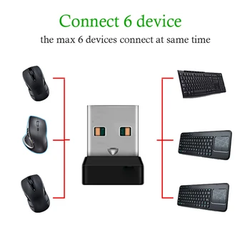FORNORM Mini USB Bezvadu Tīkla Uztvērējs Dongle par Vienotu Bezvadu Tastatūras Ar 6 Kanāliem Dongle Viens-pret-daudziem savienojums 11629