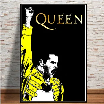 Freddie Mercury Rock Mūziķis Bohemian Rhapsody Plakātu Un Izdrukas Audekls Krāsošana Sienas Art Attēlu Vintage Dekoratīvās Mājas Dekoru
