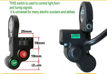 Frontlight ragu pagrieziena gaismas ieslēgšanas/izslēgšanas pogu, elektrisko velosipēdu, aksesuāru scooter diy daļa saliekamais velosipēds MTB Tricikls LTV slēdzis