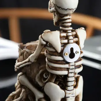 Galvaskausa Pildspalvu Turētājs Skelets Grima Otiņu Zīmuļa Glabāšanai Mājas Biroja Galda Organizators Halloween Dekoru