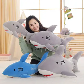 Gudrs Milzīgs Haizivju Plīša Rotaļlietu, Mīksto Simulācijas Pildījumu Dzīvnieku Rotaļlietas Bērniem Lelle Spilveni Spilvena ToysBrithday Dāvanas Bērniem #TC