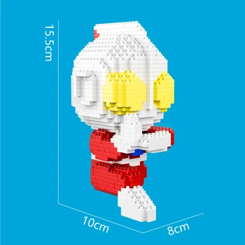 HC 9088 Anime Super Varonis Ultraman Svešzemju Attēls 3D Modeli 1006pcs DIY Mini Dimanta Bloki, Ķieģeļi Celtniecības Rotaļlieta Bērniem, kas nav Kaste