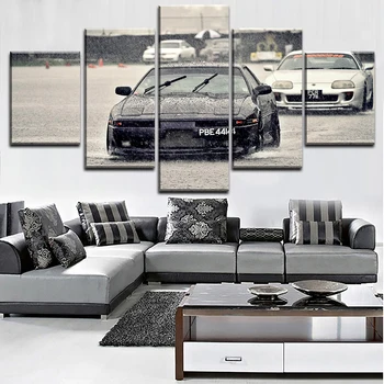 HD Iespiesti Glezna Uz Audekla Sienas Māksla Attēlu Dzīvojamā Istaba 5 Panelis Toyota Sporta Auto Plakātu, Dekoratīvās Moduļu Sistēmu