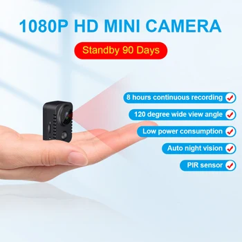 HD Mini Ķermeņa Fotokameras Bezvadu 1080P Drošības Kabatas Kameras Kustības aktivizē Mazo Aukle Cam Automašīnām Gaidīšanas PIR Espia Webcam