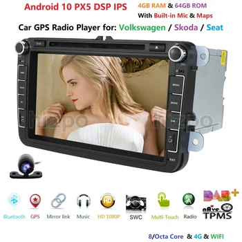 HIZPO Android10.0 Octa Core Auto DVD Atskaņotājs, Radio V W passat b6 b5 cc skoda octavia 2 Polo, Golf 5 superb J etta T5 OBD Kamera 2847