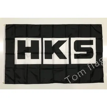HKS karoga 90x150cm ar poliestera 100D Digitālās drukas pasūtījuma vienā pusē banner 01