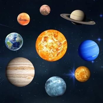 HLZS-9Pcs/Set 9 Planētas Saules Sistēmā, Luminiscences Sienas Stick Visuma Planētas Galaktika, Bērnu Istabas, Guļamistabas Gaismas Sienas Sticke