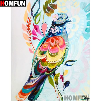 HOMFUN Pilnu Kvadrātveida/Kārtas Urbt 5D DIY Dimanta Glezna Eļļas glezna putnu