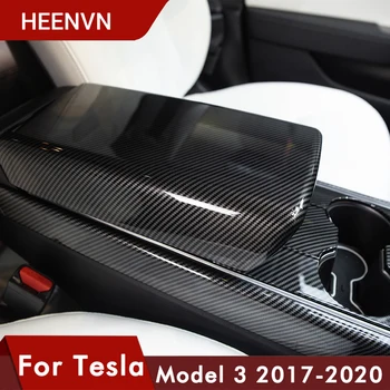 Heenvn Model3 Auto Elkoņbalsti Lodziņā Aizsardzības Vāks Tesla Model 3 Interjera Aksesuāri Tesla Model Y Trīs Oglekļa Šķiedras ABS