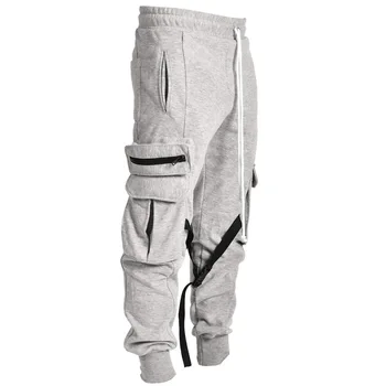 Hip hop elsas vīriešu modes kravas bikses gadījuma joggers sweatpant sportwear pantalon homme 