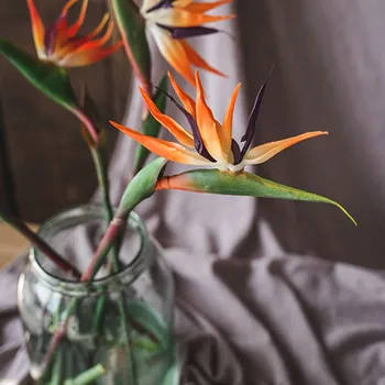 INDIGO - Liels 90cm Putnu Paradīze Shopwindow Displejs Nekustamā Touch Silikona Dekoratīvo Mākslīgo Ziedu Tropu Orhideju Puse