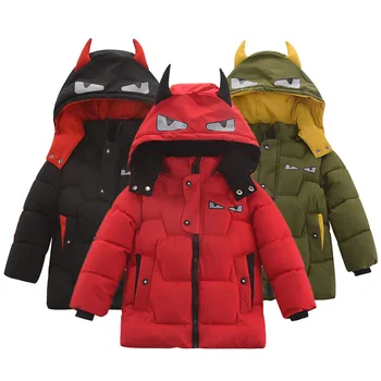 INS KARSTĀ puika ir kokvilnas-polsterēta jaka, bieza, uz leju, maz karikatūra briesmonis jaka bērnu siltā kokvilnas ziemas jaka 3 krāsas