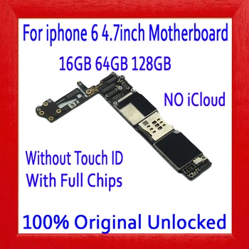 IPhone 6 Pārbaudīta Laba Darba Sākotnējos Rūpnīcas Atbloķēt Mātesplati par iPhone 6 loģika valdes mainboard Ar/BEZ Touch ID