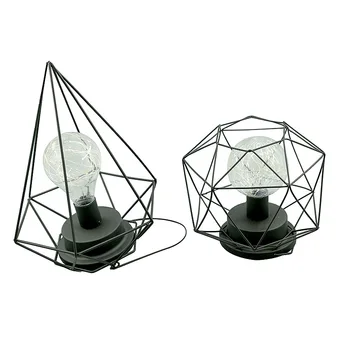 Iekštelpu kulons gaismas dzelzs retro bēniņi piramīdas Karājas lampas, metāla Lampas Akumulatora Barošanu Guļamistaba Nakts Gaismas 30930