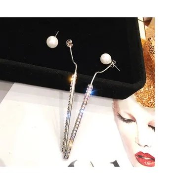 Ir 2021. Karstā Pārdošanas 925 sudraba adatu pērle kulons auskari sieviešu Kristālu no Swarovskis Modes temperamentu ilgi rotaslietas Fit Sievietēm