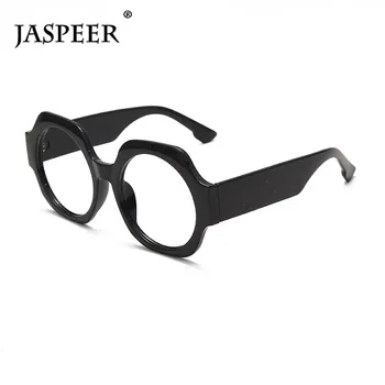 JASPEER Retro Anti Zilā Datoru Brilles Sievietēm Vintage UV400 Pretbloķēšanas Brilles Vīriešu Recepte Rāmis Optiskās Brilles 14034