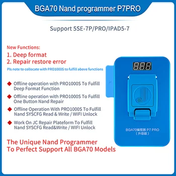 JC P7 PRO Multi-Function Nand Programmētājs BGA70 Nand tālruņa 5SE-7P Par lPAD 5-7 Nand Syscfg Lasīt, Rakstīt Kļūda Testa Statīva