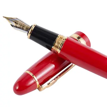 JINHAO 159 18KGP 0.7 mm VIDĒJA PLAŠU NIB FOUNTAIN PEN bezmaksas Office Tintes Pildspalva ar kārbu