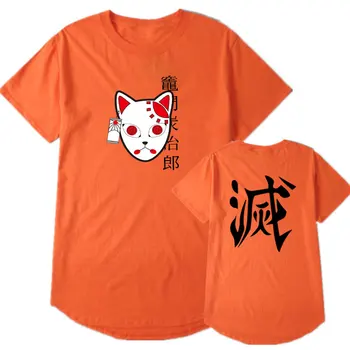 Japāņu streetwear Anime Demon Slayer t krekls Tanjiro Kamado Kostīmu smieklīgi krekls Hip hop Harajuku off white tee kreklu homme XXL