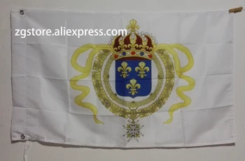 Jaunais Francijas Karaļa Standarta Karoga Royal Standarta Karalis Luijs XIV Karoga 3X5FT 150X90CM Banner misiņa metāla caurumiem