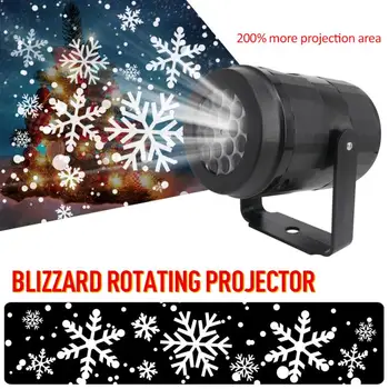 Jaunais Gads Sniegpārslas LED Projektoru Gaismas Festivāls Brīvdienu Mājas Puse Dekori Nakts Lampas Sniega Projektoru Gaismas Ziemassvētku Rotājumi