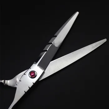Jaunas profesionālās Japāna 440c tērauda 5.5 un 6 collu Laser stieples sagriež matu šķēres Sawtooth šķēres frizētava frizieru šķēres