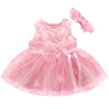 Jaundzimušais Meitenes Princese kleitas apģērbu 0 1 gadu meitene, bērnu dzimšanas dienas Kleita izšūtām kokvilnas vasaras kleita baby girl