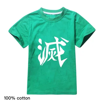 Jaunu Bērnu Harajuku Krekls Kokvilnas Anime Demon Slayer T-Krekls Kimetsu Nav Yaiba Dzimšanas Dienu Tshirt Smalku Asmeni Keychain Meiteņu Topi 2113