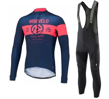 Jaunu Morvelo 2018 Sporta apģērbu ar garām Piedurknēm riteņbraukšana jersey Elpojošs krekli Velosipēdu velosipēds MTB Ciclismo cikla apģērbs Bikses 17948