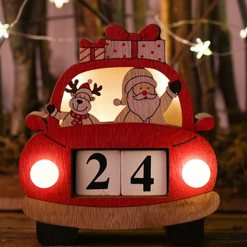 Jaunā Gada, Ziemassvētku Rotājumi Amatniecības Fotogrāfiju Mājās Mazo Kalendāra Sniegavīrs DIY Sānu Apgaismojums Dāvanu Koka Rotājumi vecāka Gadagājuma Auto