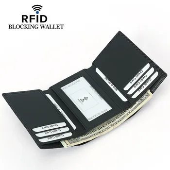 Jaunās Oglekļa Šķiedras Slim Kredītkartes Īpašnieks Plānas RFID Tri-reizes Kabatas PU Āda Vadītāja apliecība Vāka Turētājs Vīriešiem Karti Makā
