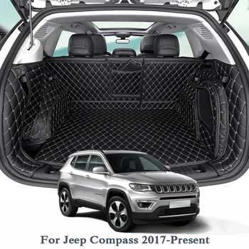 Jeep Compass 2017-Klāt Automašīnas Grīdas Paklājs Ādas Paplāte Paklājs Kravas Starplikas Pasūtījuma Auto Bagāžnieka Paklājiņš Paklāju Iekšējā Mats