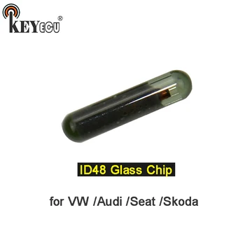 KEYECU 1x/ 2x ID48 Stikla Čipu Tālvadības Transpondera atslēgu Chip Auto Auto atslēgu Tukšu Čipu, Lai Volkswagen V*W Audi Seat Skoda