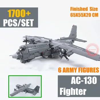 KM Militāro AC-130 Kara A10 Uzbrukums Cīnītājs gaisa spēku Lidmašīna Fit Tehnika SWAT Skaitļi Ideja, Celtniecības Bloks, Ķieģeļi Rotaļlieta Modelis Mazulis Dāvanu 5539